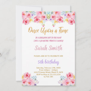 Princesa Aniversário Convite