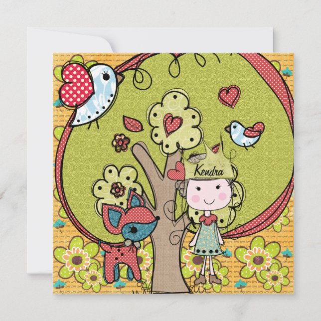 Princesa Aniversário Convite da natureza (Frente)