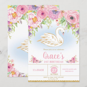 Princesa Aniversário Convite Floral Menina da