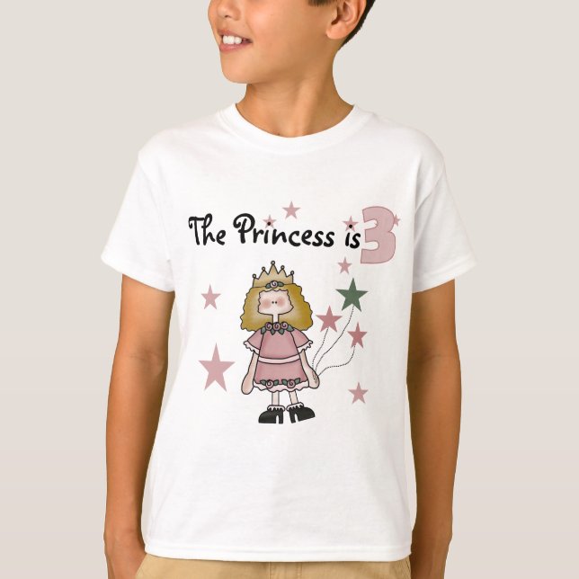 Princesa aniversário de 3 anos Camisetas e present (Frente)