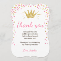 Princesa Aniversário Ouro Cor-de-rosa dos cartões