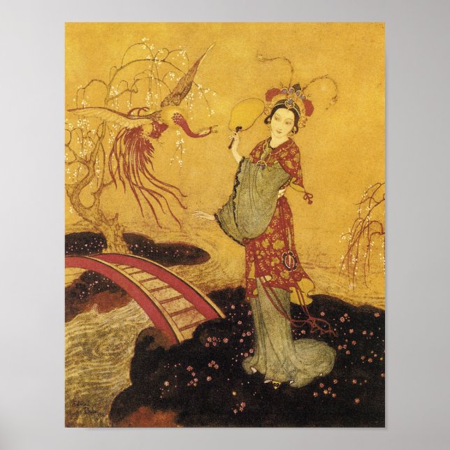 Princesa Badoura por Edmund Dulac Poster (Frente)