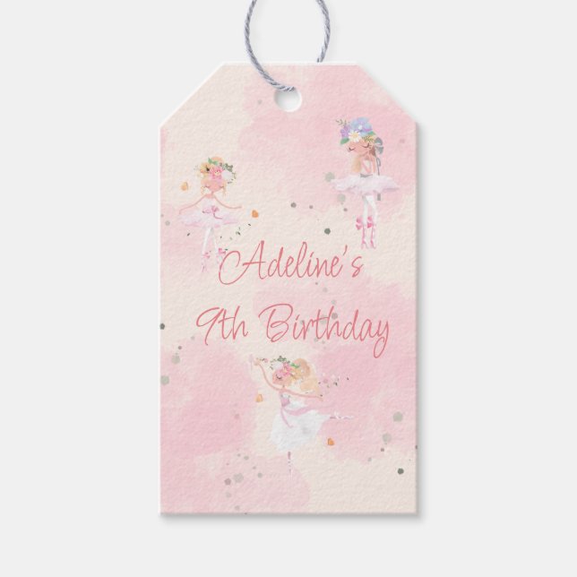 Princesa Ballerina Birthday - Etiquetas de Present (Frente)