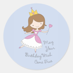 Princesa bonito Aniversário Desejo Etiqueta