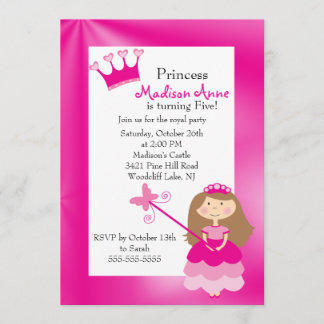 Princesa bonito convite de aniversário
