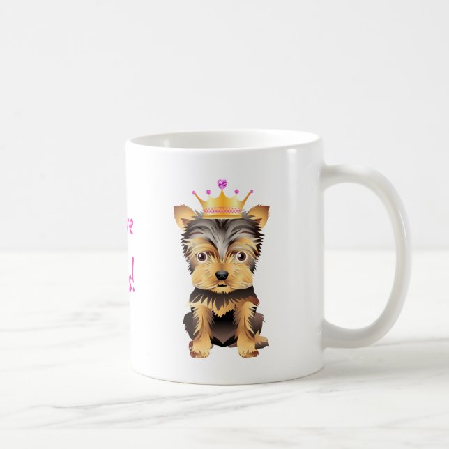 Princesa Cão Café Caneca Presente do yorkshire (Direita)