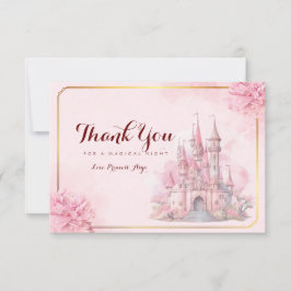 Princesa Castle Birthday Cartões de agradecimentos