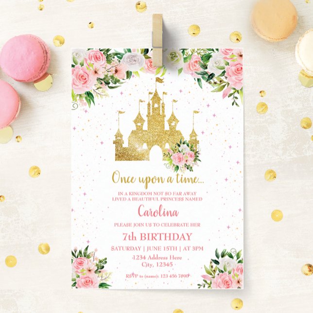 Princesa Castle Birthday - Convite (Criador carregado)