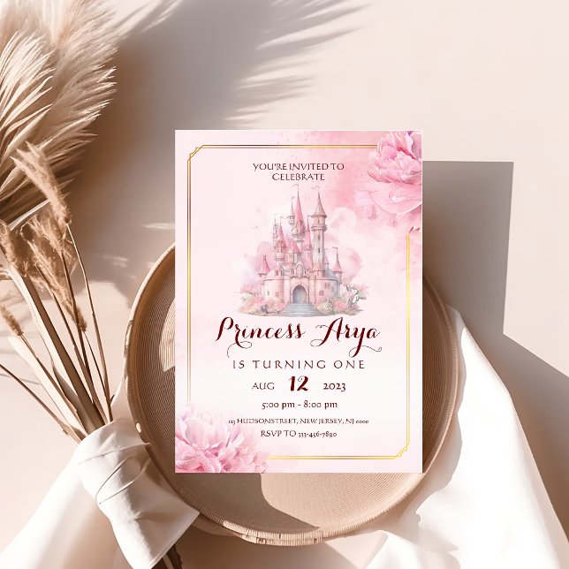 Princesa Castle Birthday - Convite (Criador carregado)