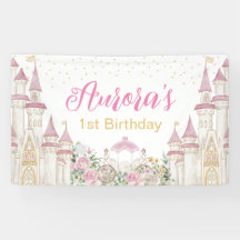 Princesa Castle Carruagem Birthday Banner Poster
