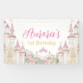 Princesa Castle Carruagem Birthday Banner Poster