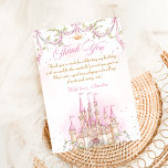 Princesa Castle Girl Birthday Cartões de agradecim<br><div class="desc">Princesa Castle Girl Birthday Cartões de agradecimentos</div>