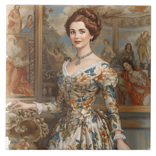 Princesa Clássica e Bonita com Acentos Florais