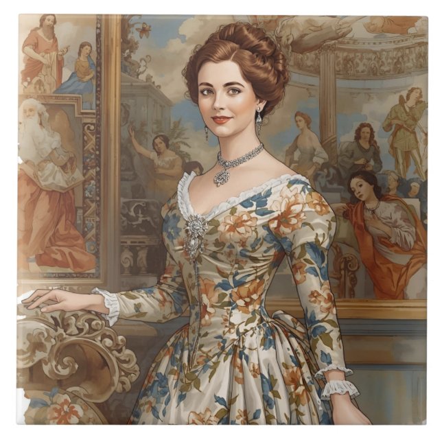 Princesa Clássica e Bonita com Acentos Florais (Frente)