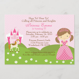Princesa com convite de aniversário de Cavalo