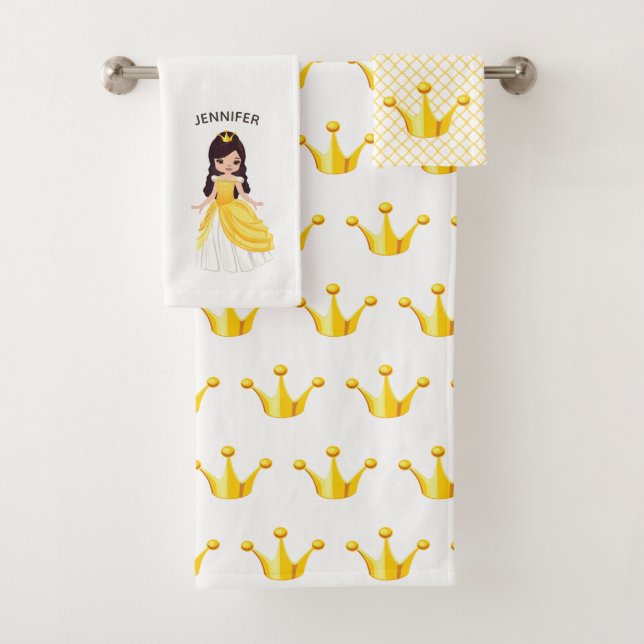 Princesa com Toalhas de Banho Personalizadas por C (Insitu)