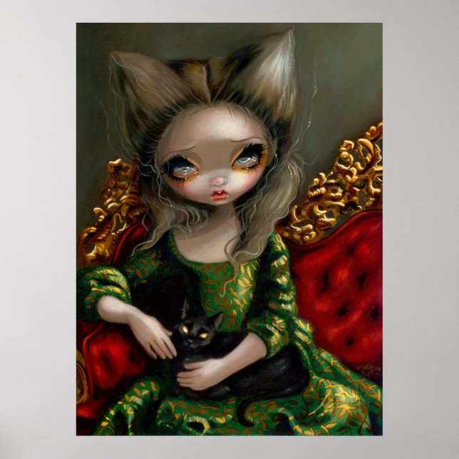 Princesa com um Impressão de Arte Gótica de Gato N (Frente)