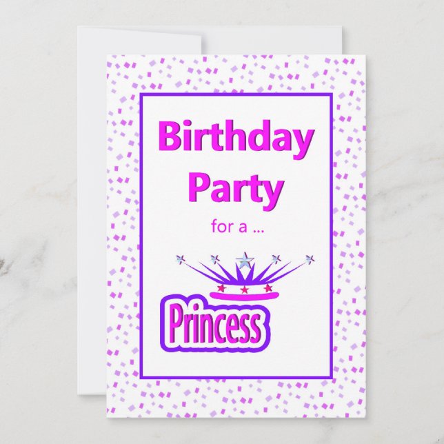 Princesa Convite de aniversário (Frente)