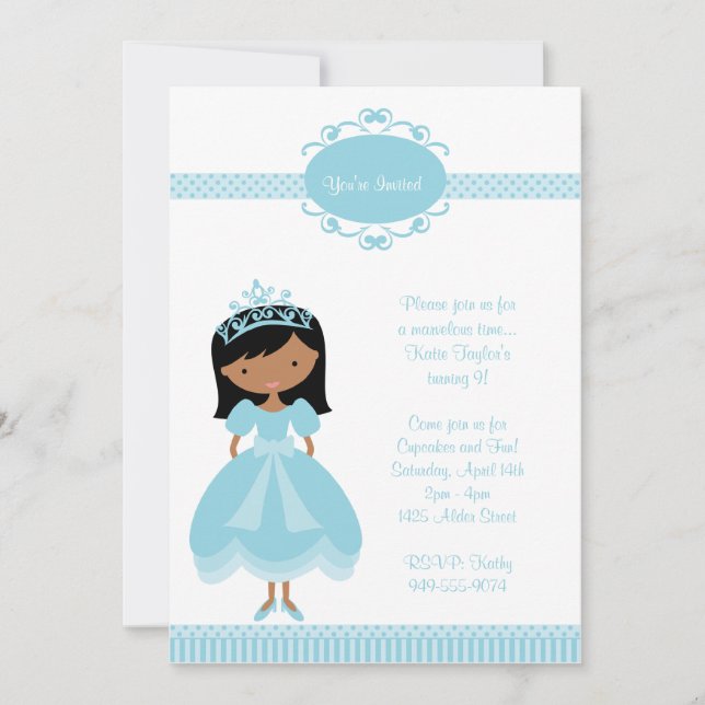 Princesa convite de aniversário (Frente)