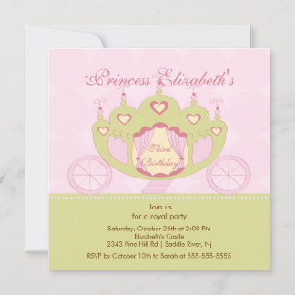 Princesa Convite de aniversário Carruagem