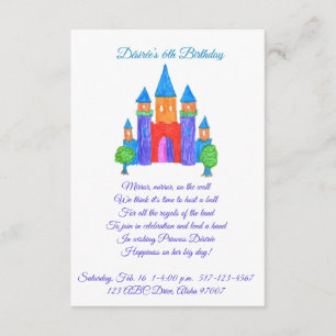 Princesa convite de aniversário - com rima