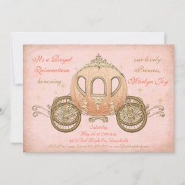 Princesa coral Quinceanera Convite do conto de