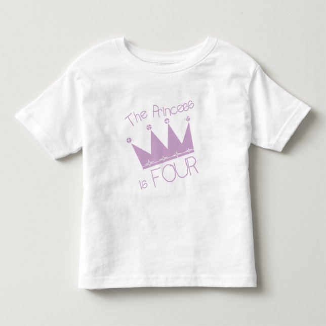 Princesa Coroa 4ª Camisetas de Aniversário (Frente)