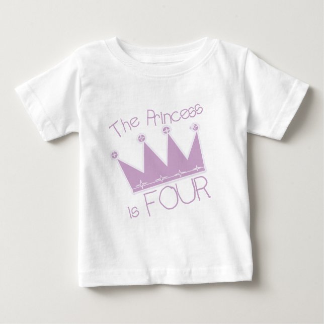 Princesa Coroa 4ª Camisetas de Aniversário (Frente)