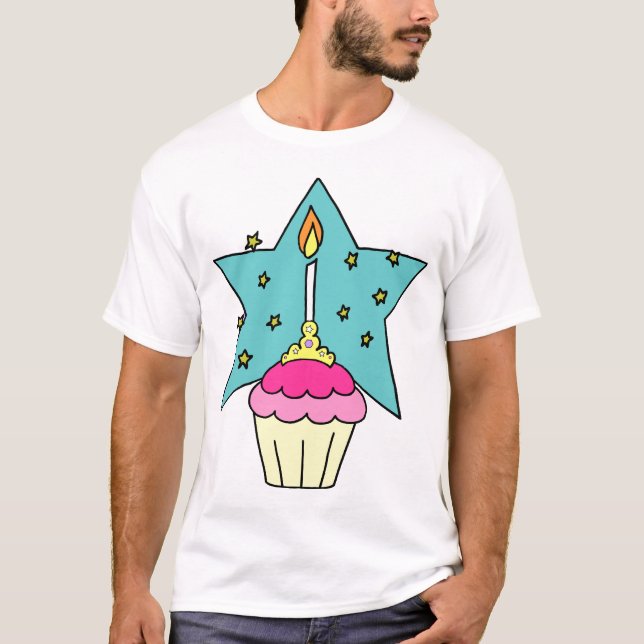 Princesa Cupcake Camisa do aniversário (Frente)