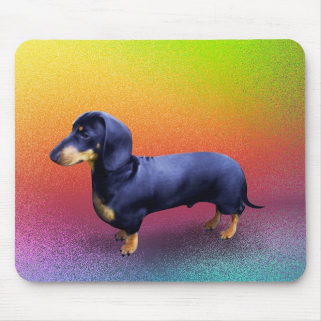 Princesa Dachshund em um Mousepad Arco-Íris (Frente)