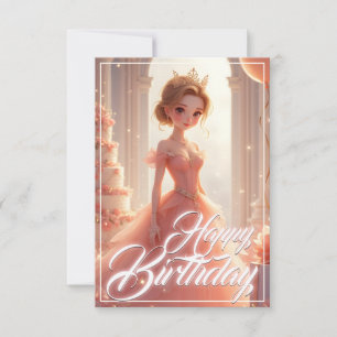 Princesa de aniversário em um palhaço rosa-sonho