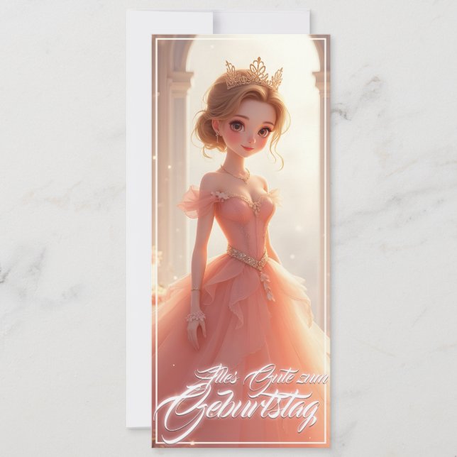 Princesa de aniversário em vestido rosa dos sonhos (Frente)