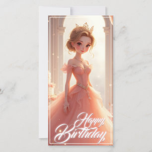 Princesa de Aniversário num Vestido Rosa Sonhador