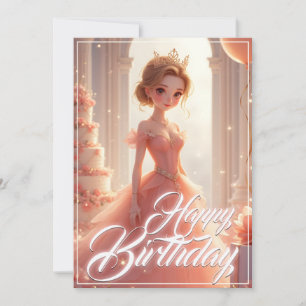 Princesa de Aniversário num Vestido Rosa Sonhador