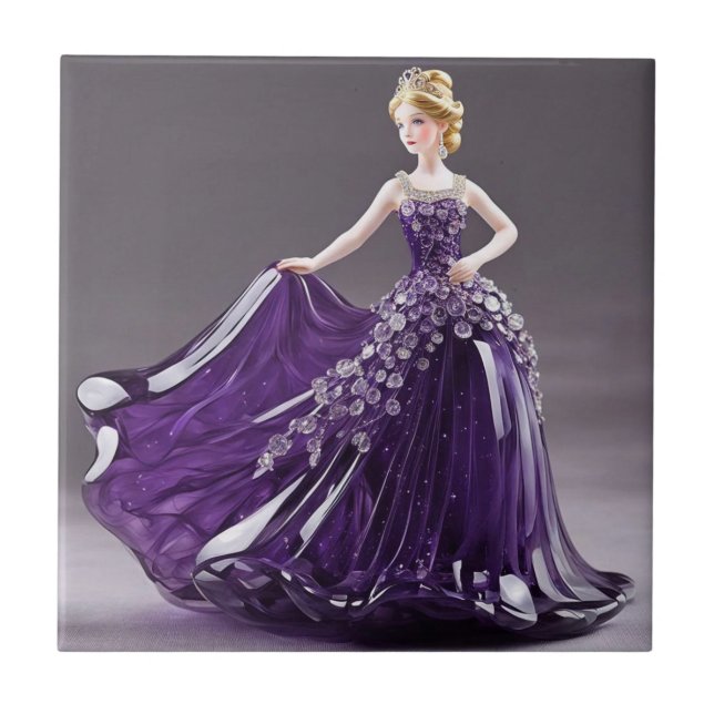 Princesa de cristal com vestido roxo (Frente)