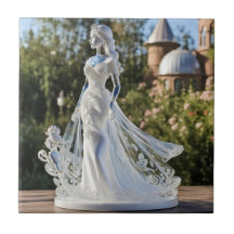 Princesa de vidro cristal com vestido branco