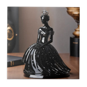 Princesa de vidro cristal com vestido preto