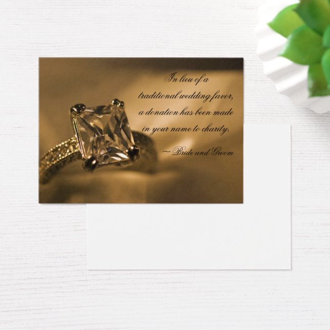Princesa Diamond Ring Weding Charity Favor Card (Mesa)
