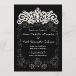 Princesa Diamond Tiara Convite para Casamento 5 x