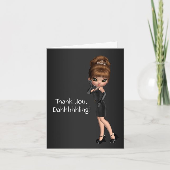 Princesa Diva Agradecimento Você Cartão (Frente)