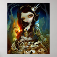 Princesa do Bones ART IMPRESSÃO Lowbrow Art Skelet