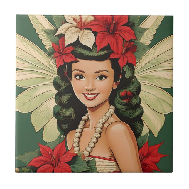 Princesa do Natal Tropical Retro dos Anos 50 (Frente)
