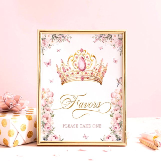 Princesa Dourada rosa Favorece Poster Chá de frald (Criador carregado)