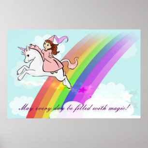 Princesa e Poster Unicorn