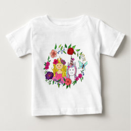 Princesa e Unicórn Wreath Baby Top & T Shirt