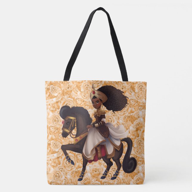 Princesa Equestre Africana - Grande Saco de Tote (Frente)