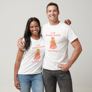 princesa fazendo camiseta de aniversário de três p