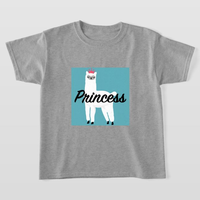 Princesa Lama Design - Camiseta Básica Para Menina (Postura )
