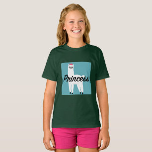 Princesa Lama Design - Camiseta Básica Para Menina