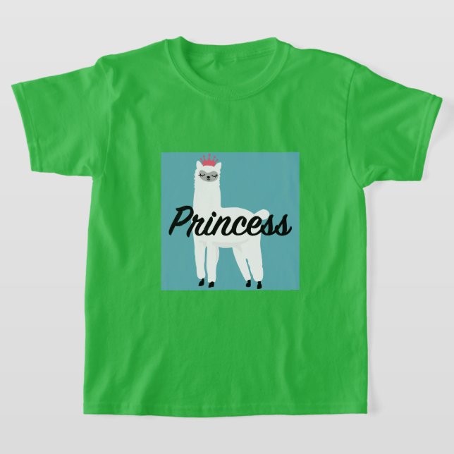 Princesa Lama Design - Camiseta Básica Para Menina (Postura )